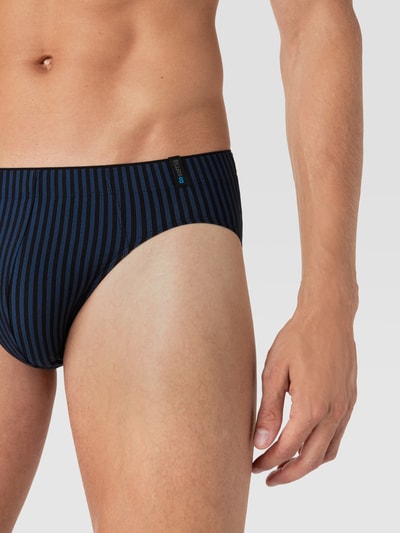 Schiesser Slip met streepmotief, model 'Supermini' Donkerblauw - 3