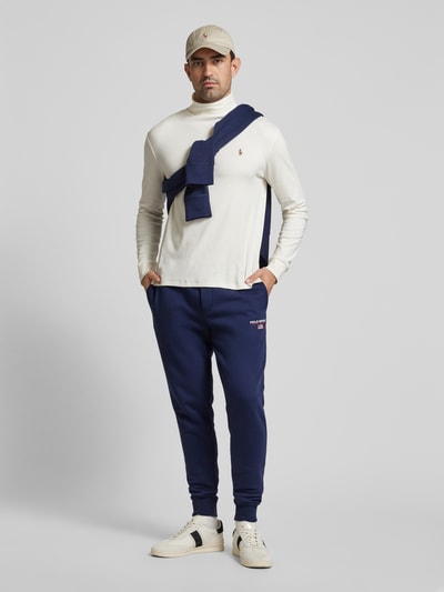 Polo Sport Slim fit sweatpants met labelstitching Donkerblauw - 1