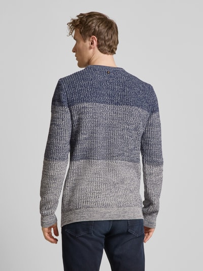 PME Legend Strickpullover mit gerippten Abschlüssen Marine 5