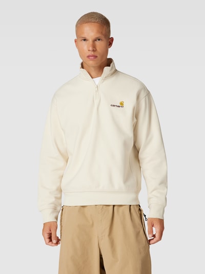 Carhartt Work In Progress Sweatshirt mit Troyer-Kragen Modell 'AMERICAN SCRIPT' Sand 4