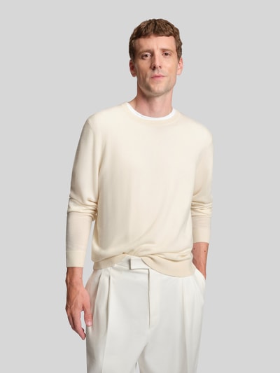 BOSS Relaxed fit gebreide pullover van puur kasjmier, model 'EMIGLIORE' Offwhite - 4