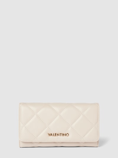 VALENTINO BAGS Portemonnaie mit Label-Detail Modell 'OCARINA' Ecru 1