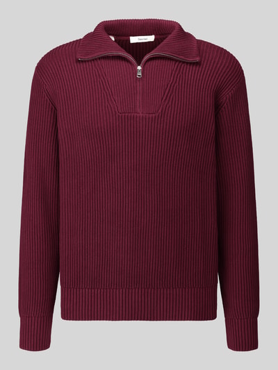 Selected Relaxed Fit Troyer aus reiner Baumwolle Modell 'DRY' Bordeaux 2
