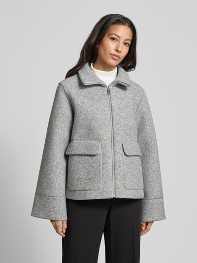 Christian Berg Woman Selection Wide fit jack met wol en viscose Middenbruin gemêleerd - 4