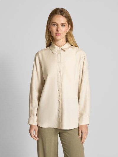 comma Bluse aus Lyocell-Mix mit Hemdblusenkragen Sand 4