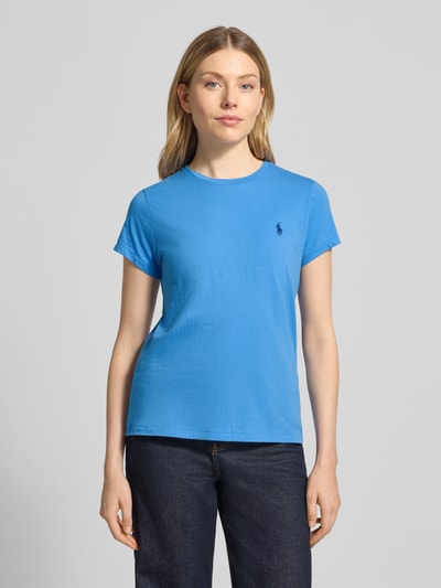 Polo Ralph Lauren T-shirt met labelstitching en ronde hals Blauw - 4