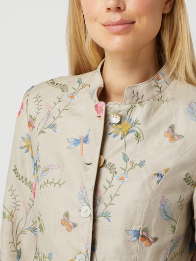 WHITE LABEL Blazer met bloemenborduursels Zand - 3