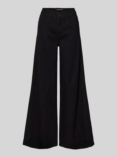 Produktfoto, Wide Jeans mit weitem Bein von MAC, schwarze Jeans aus Baumwoll-Lyocell-Mix, Knopf-Reißverschluss, Eingrifftaschen, weites Bein, Damenmode