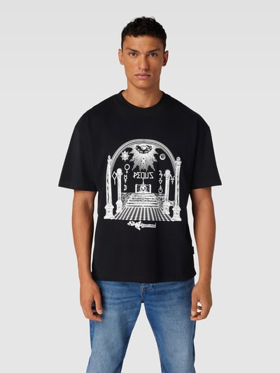 PEQUS T-Shirt mit Motiv-Print Modell 'Monument' Black 4