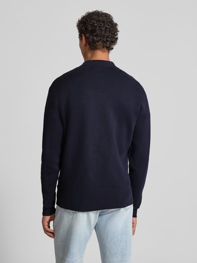 Jack & Jones Premium Strickjacke mit Kentkragen Modell 'MILANO' Dunkelblau 5
