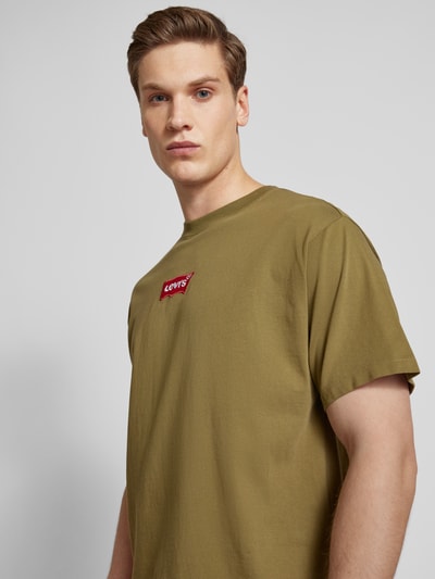 Levi's® T-Shirt mit Label-Stitching Oliv 3