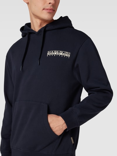 Napapijri Hoodie met logoprint, model 'QUITO' Marineblauw - 3