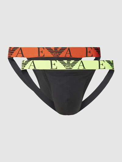 Emporio Armani Jockstrapy z paskiem z logo w zestawie 2 szt. Czarny 1