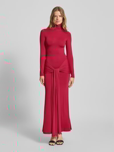 Bardot Slim Fit Abendkleid mit Rollkragen Modell 'Alix' Bordeaux 4