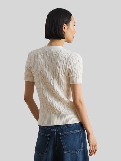 Lauren Ralph Lauren Regulat Fit Strickjacke mit kurzem Arm aus reiner Baumwolle Weiss 5
