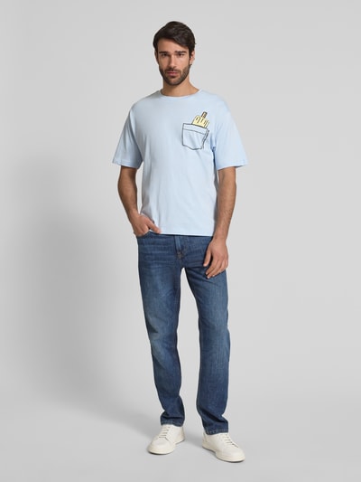 MCNEAL Loose fit T-shirt met ronde hals Lichtblauw - 1