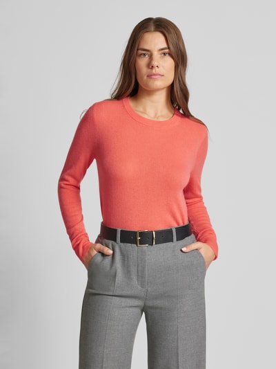 Christian Berg Woman Gebreide pullover met structuurmotief Abrikoos - 4