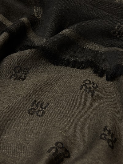 HUGO Sjaal van pure viscose, model 'LASO' Olijfgroen - 2