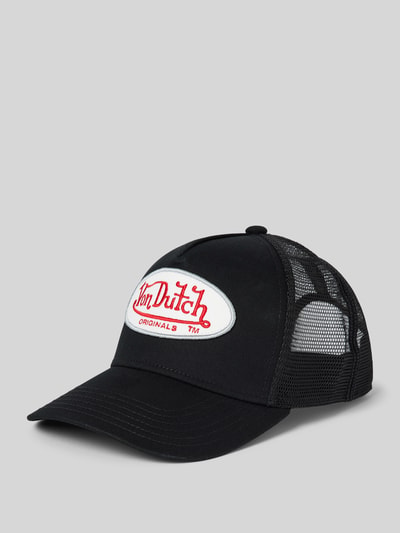 Von Dutch Czapka z daszkiem i naszywką z logo model ‘TRUCKER’ Czarny 1