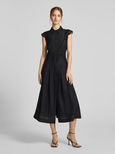 Copenhagen Muse Midikleid aus Viskose-Mix mit Lochspitze Modell 'COLE' Black 4