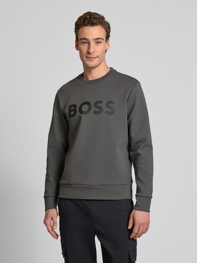 BOSS Green Sweatshirt mit Label-Print Modell 'Salbo' Anthrazit 4