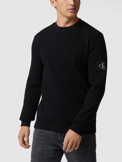 Calvin Klein Jeans Sweter z bawełny Czarny 4