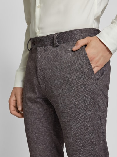 CG - Club of Gents Slim Fit Stoffhose mit fixierten Beinumschlägen Modell 'Clow' Mittelbraun 3