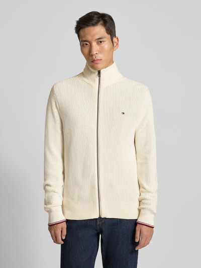 Tommy Hilfiger Regular fit gebreid jack van puur katoen Offwhite - 4
