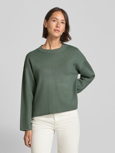 Vero Moda Boxy Fit Strickpullover aus Viskose-Mix Modell 'SILJE' Schilf 4