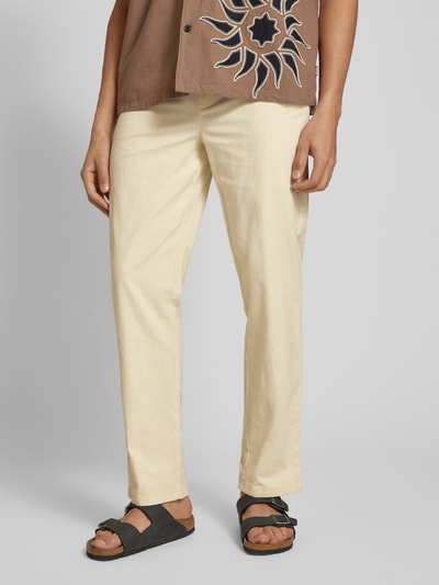 Blend Regular Fit Leinenhose mit Tunnelzug Modell 'BAY' Sand 4