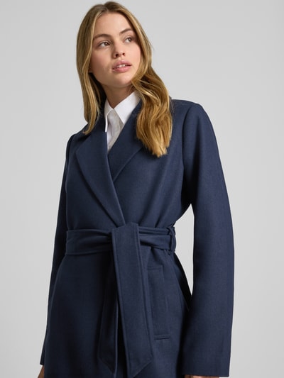 mbyM Lange jas met strikceintuur, model 'Tanni-M' Donkerblauw - 3