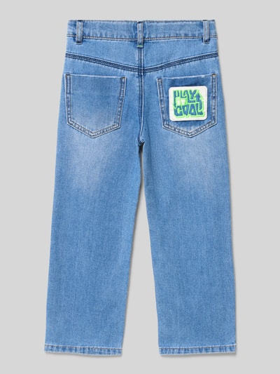 Productfoto, Jeans im Used-Look met steekzakken van BILLIEBLUSH voor kinderen, puur katoen, regular fit, blauwe stof, maat 116, binnenbeenlengte 48 cm.