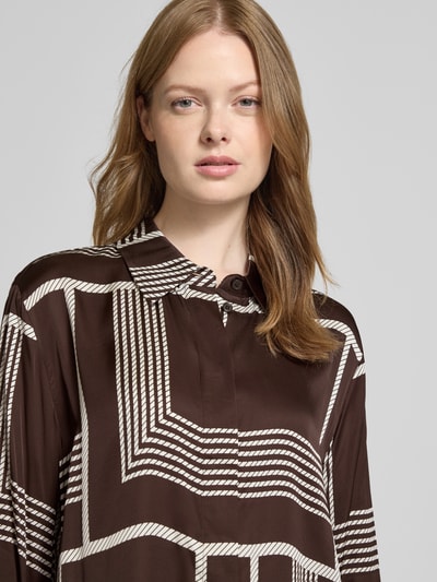 Someday Hemdbluse mit verdeckter Knopfleiste Modell 'Zisi' Dunkelbraun 3