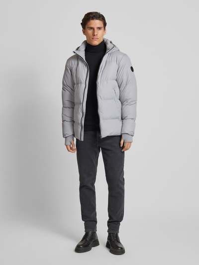 CARS JEANS Kurtka pikowana z kapturem model ‘YOZAM’ Srebrny 1