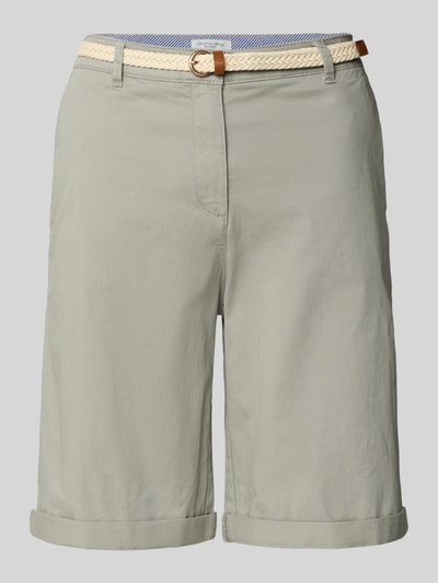 Produktfoto, Chino-Bermudas mit Gürtel von Christian Berg Woman in hellem Beige, reine Baumwolle, Regular Fit, sichtbarer Umschlag, fein strukturierte Oberfläche