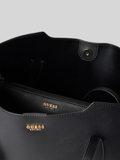 Produktfoto, 2-in-1-Shopper met uitneembare binnenzak van GUESS model 'ECO MELODY', zwart, hoofdvak met magneetsluiting, labelapplicatie, schouderband, breedte 44 cm, lengte 28 cm, diepte 15 cm, bandlengte 76 cm