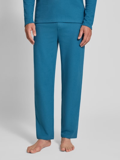 BOSS Regular fit sweatpants van katoenmix Petrol - 4