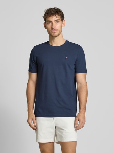 Christian Berg Men T-Shirt mit Label-Stitching Dunkelblau 4