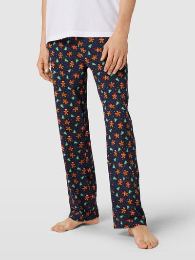 Christian Berg Men Pyjamabroek met all-over motief Middenbruin - 4