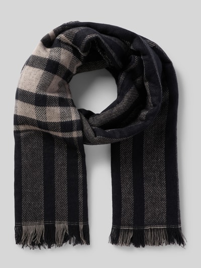 More & More Szal ze zwierzęcym haftem Czarny 1