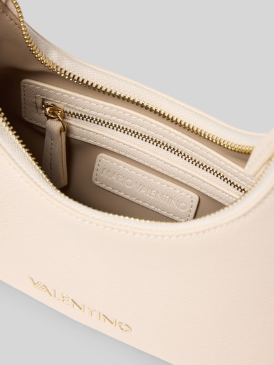 Produktfoto, cremefarbene Umhängetasche mit abnehmbarem Schulterriemen Modell 'ZERO' von Valentino Bags, glatte Struktur, goldene Details