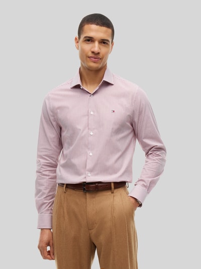 Tommy Hilfiger Slim Fit Businesshemd mit Logo-Stickerei Rot 4