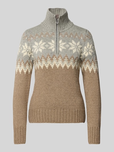 Dale of Norway Regular Fit Troyer aus Woll-Mix Modell 'Myking' Camel Melange 2
