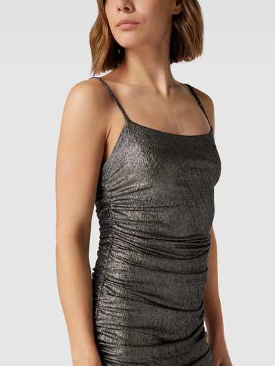 Paradi Cocktailkleid mit Raffung Silber 3