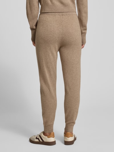 Jake*s Casual Joggingbroek van kasjmier met elastische band Hazelnoot - 5