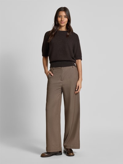 Vila High Waist Wide Leg Hose Modell Modell 'VIANA' Taupe 1