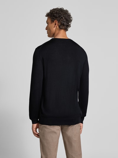 Christian Berg Men Regular Fit Longsleeve aus Merino-Mix Black 5