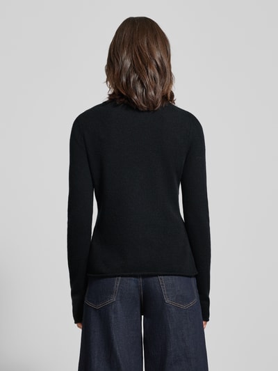 Tommy Hilfiger Sweter z dzianiny o kroju slim fit z czystej wełny  Czarny 5