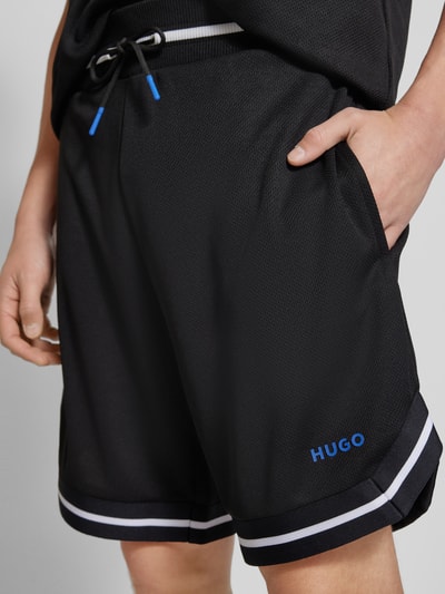 Hugo Blue Regular Fit Sweatshorts mit Label-Print Modell 'Nocrates' Black 3