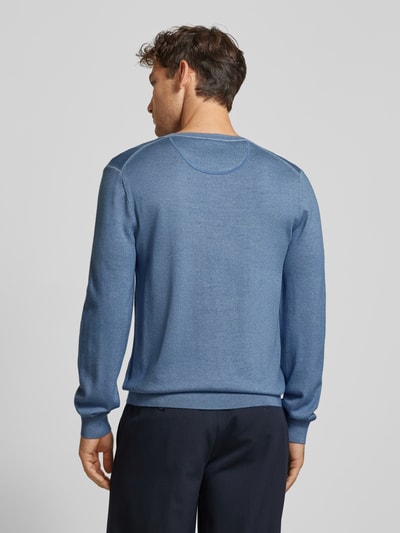 OLYMP Level Five Slim fit gebreide pullover met ronde hals Lichtblauw - 5